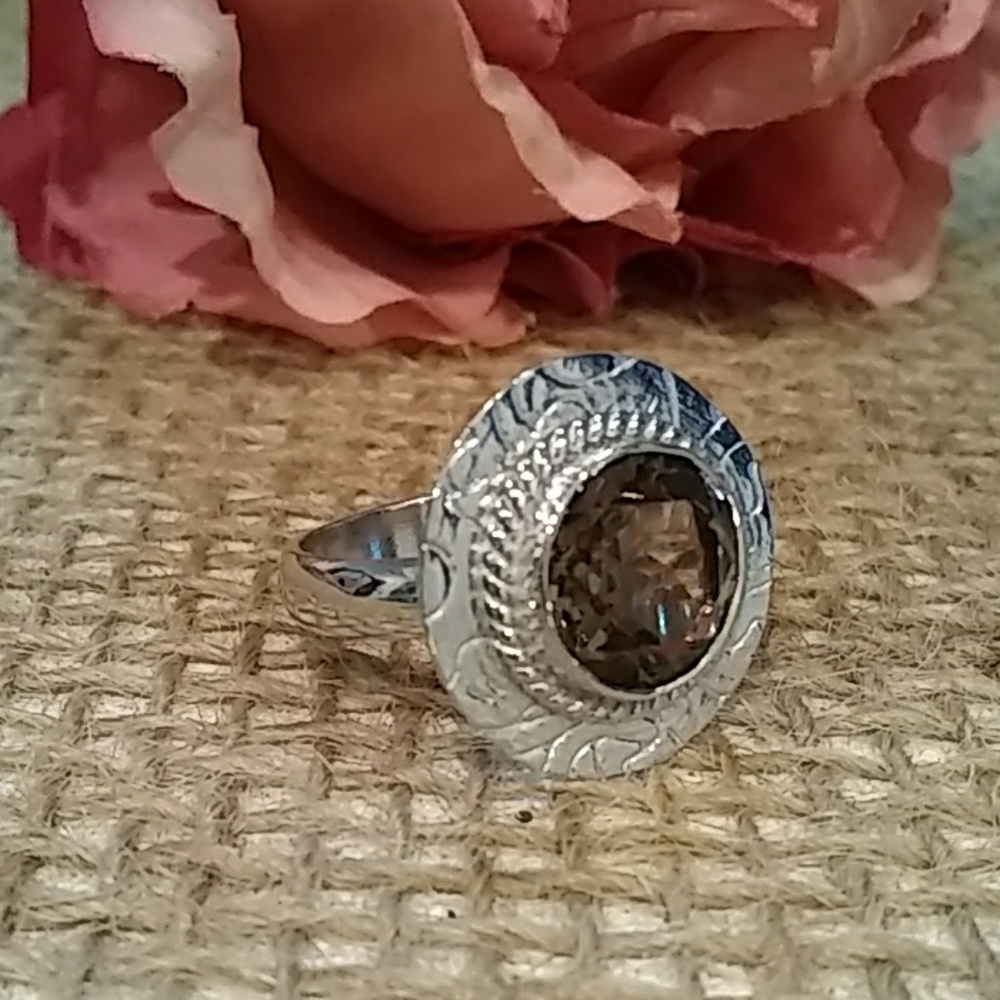 Genuine Smoky Topaz Sterling Silver 💍